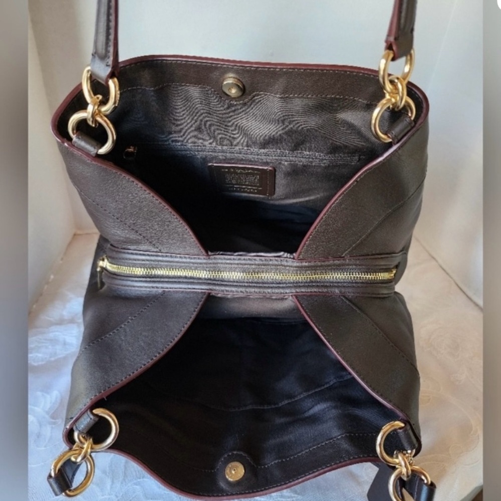 Coach Dark Brown Leather Handbag - Picture 9 of 12